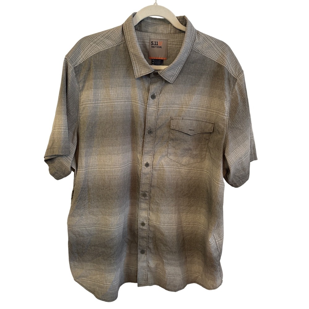 5.11 Tactical Men's Plaid Short Sleeve Button‎ Up Shirt Extra Large